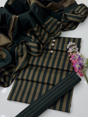3PC Dress Multani Khaadi Sussi - BOTTLE GREEN