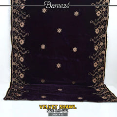 Embroidered Velvet Shaw  - S2