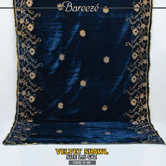 Embroidered Velvet Shaw  - S3