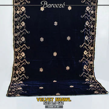 Embroidered Velvet Shaw  - S5