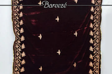 Embroidered Velvet Shaw  - S7