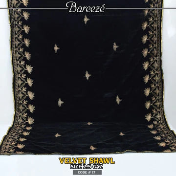 Embroidered Velvet Shaw  - S10