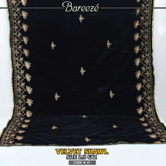 Embroidered Velvet Shaw  - S10