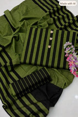 3PC Dress Multani Khaadi Sussi - CASUAL GREEN LINING