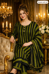 3PC Dress Multani Khaadi Sussi - CASUAL GREEN LINING