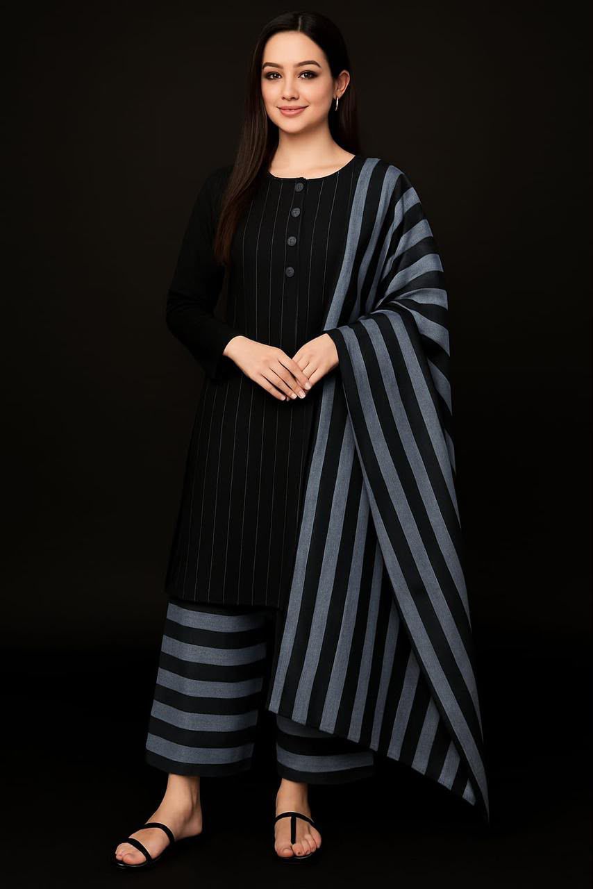 3PC Dress Multani Khaadi Sussi - New BLACK LINNING